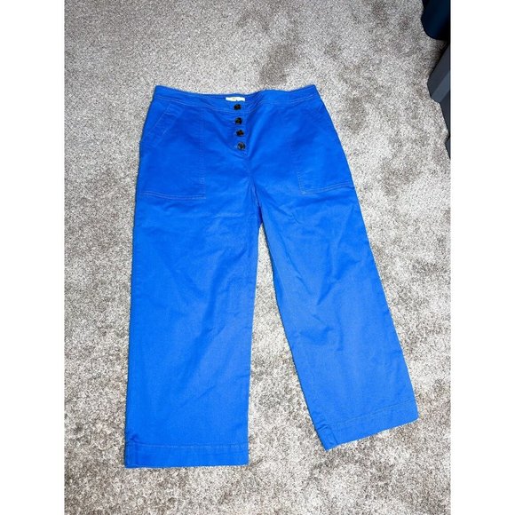 Boden Beaufort Button Fly Pants in Bold Blue Womens 14R - Picture 5 of 13